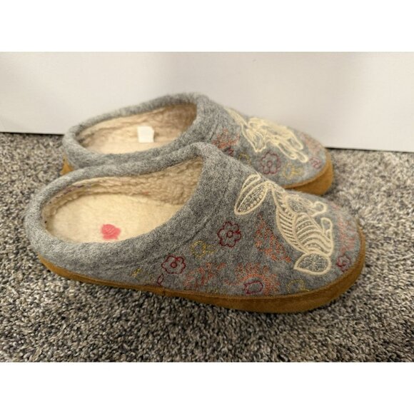 Acorn Women’s Forest Clog Slipper Grey Rabbit Size 6.5-7.5 EUC - Picture 2 of 4